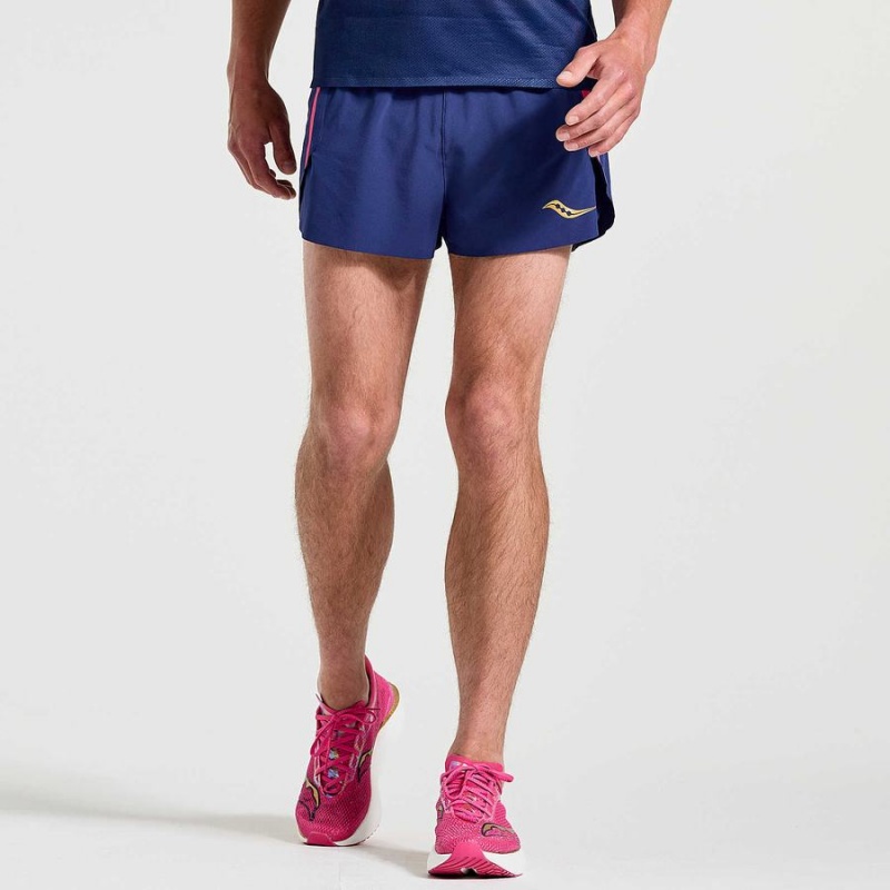 Navy Saucony Elite Split Men\'s Shorts | Philippines S84530-U90