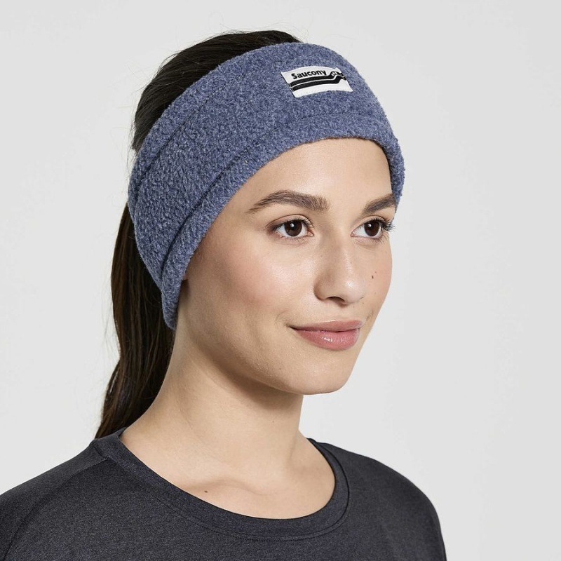 Navy Saucony Rested Sherpa Women's Headband | Philippines S56412-P87