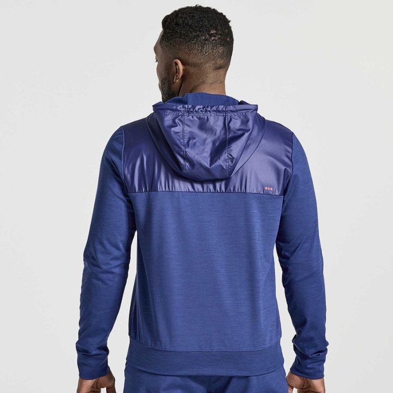 Navy Saucony Solstice Zip Hoody Men's Tops | Philippines S16285-Z34