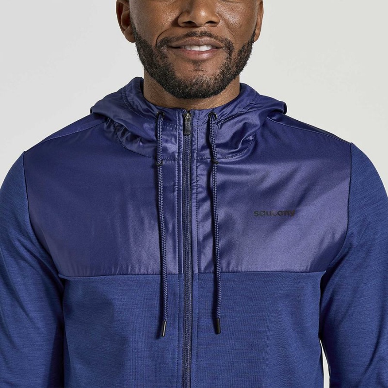 Navy Saucony Solstice Zip Hoody Men's Tops | Philippines S16285-Z34