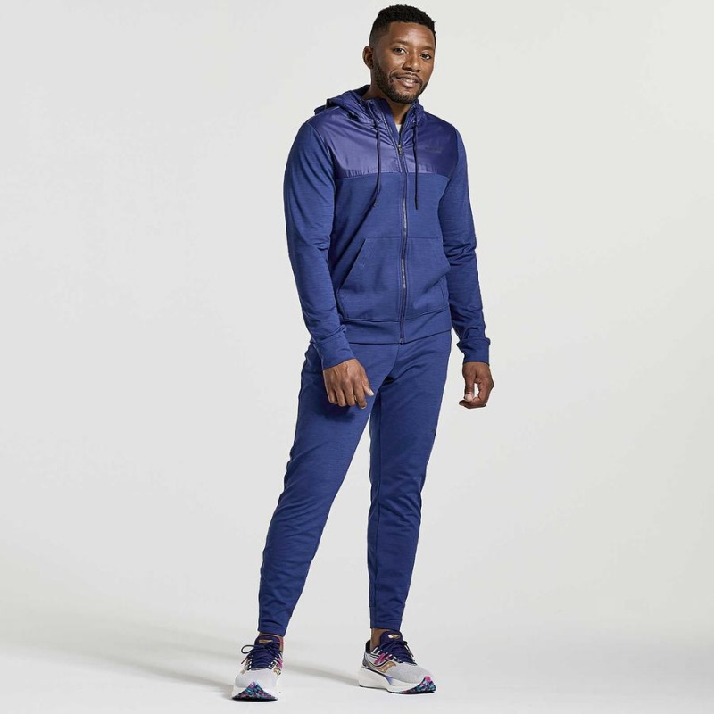 Navy Saucony Solstice Zip Hoody Men's Tops | Philippines S16285-Z34