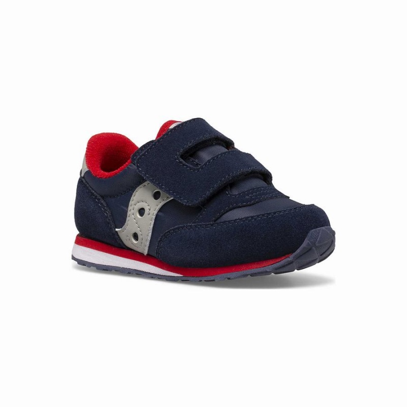 Navy / Grey / Red Saucony Baby Jazz Hook & Loop Kids' Sneakers | Philippines S17536-X43