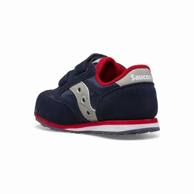 Navy / Grey / Red Saucony Baby Jazz Hook & Loop Kids' Sneakers | Philippines S17536-X43