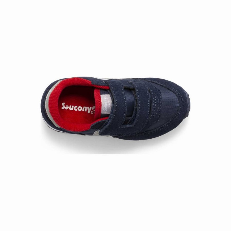 Navy / Grey / Red Saucony Baby Jazz Hook & Loop Kids' Sneakers | Philippines S17536-X43