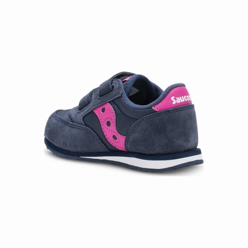 Navy / Pink Saucony Baby Jazz Hook & Loop Kids' Sneakers | Philippines S73064-W46