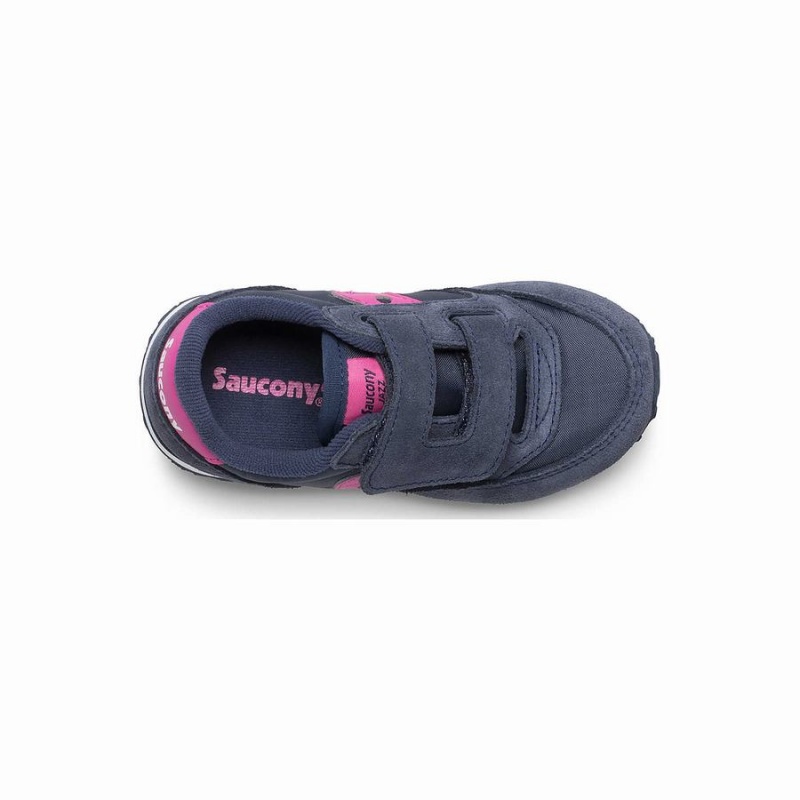 Navy / Pink Saucony Baby Jazz Hook & Loop Kids' Sneakers | Philippines S73064-W46