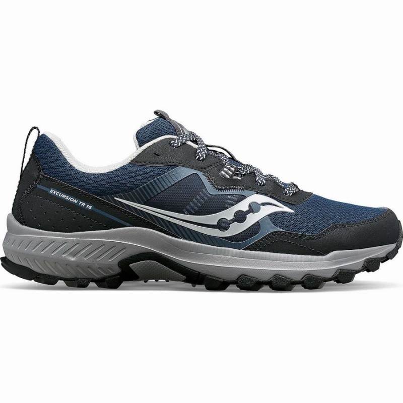 Navy / Silver Saucony Excursion TR16 Men\'s Trail Running Shoes | Philippines S02948-U63