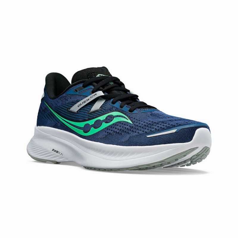 Navy / Turquoise Saucony Guide 16 Wide Men's Running Shoes | Philippines S10857-H94