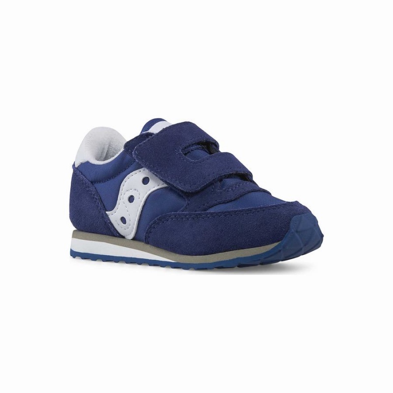 Navy / White Saucony Baby Jazz Hook & Loop Kids' Sneakers | Philippines S25639-Z18