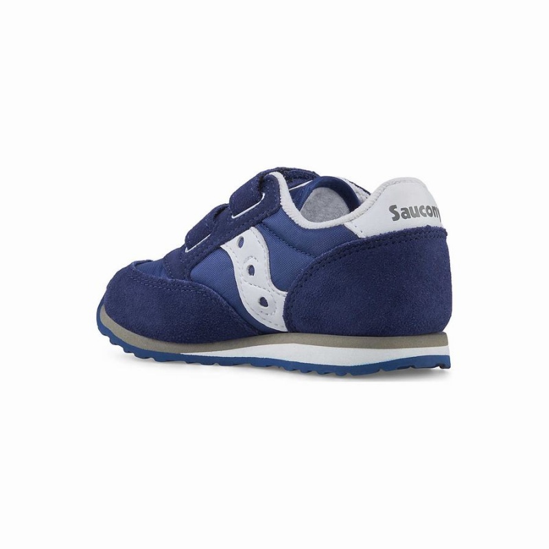 Navy / White Saucony Baby Jazz Hook & Loop Kids' Sneakers | Philippines S25639-Z18