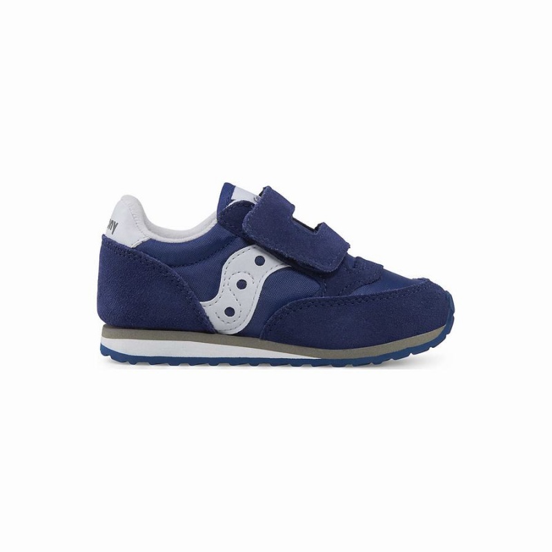 Navy / White Saucony Baby Jazz Hook & Loop Kids\' Sneakers | Philippines S25639-Z18