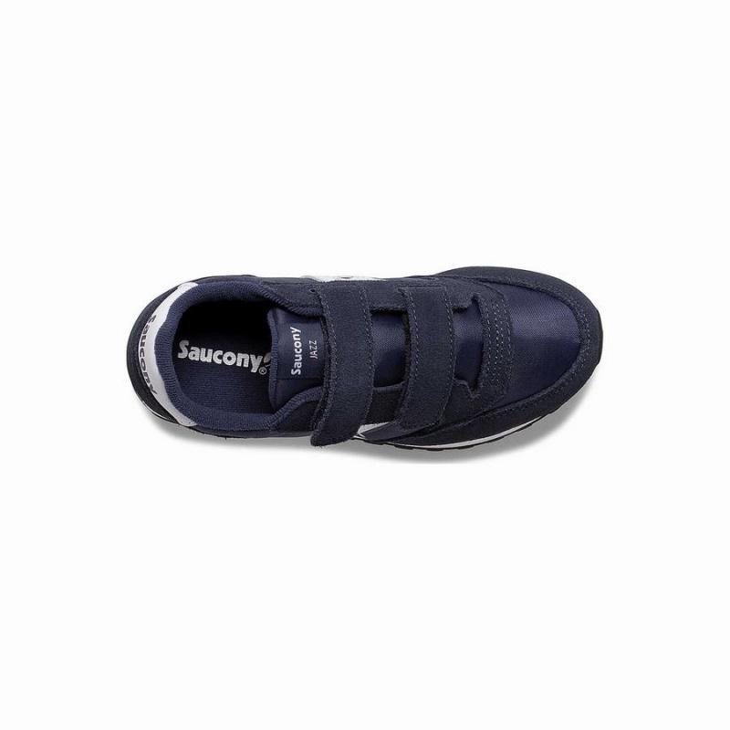 Navy / White Saucony Jazz Double Hook & Loop Kids' Sneakers | Philippines S83720-S92