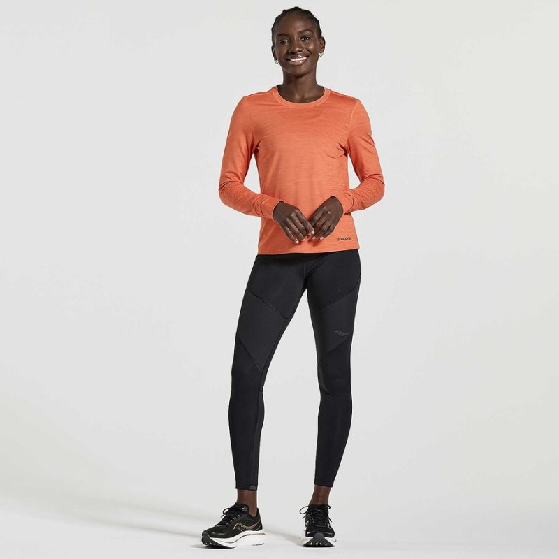 Orange Saucony Boulder Baselayer Women's Tops | Philippines S48175-N93