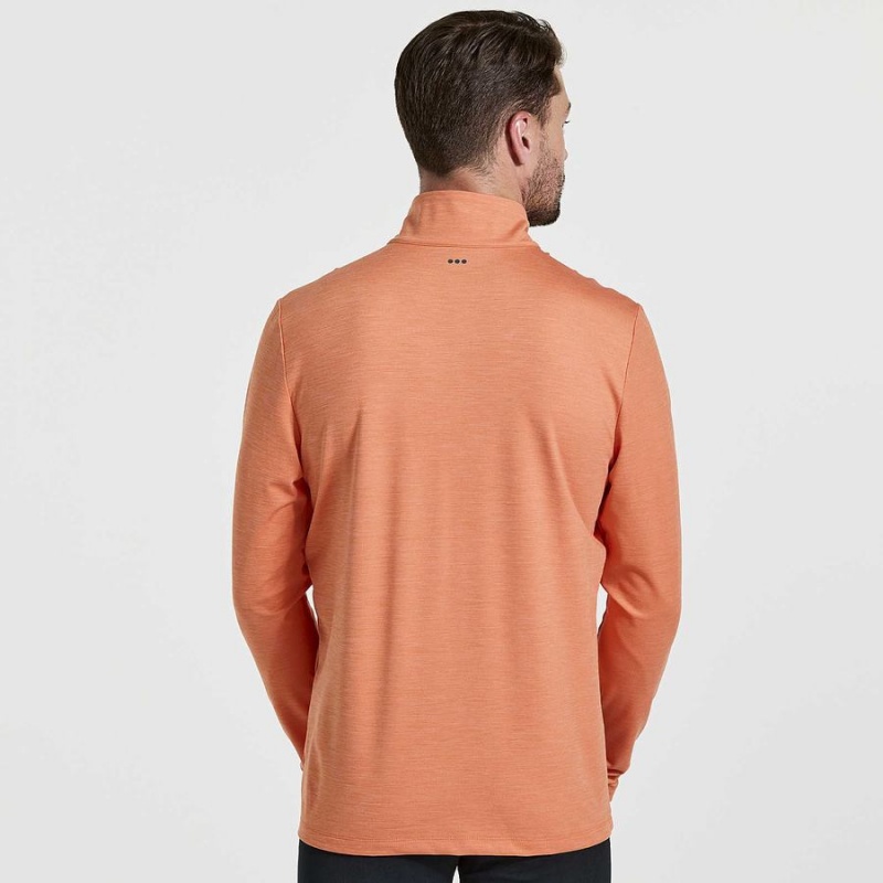 Orange Saucony Solstice 1/4 Zip Men's Tops | Philippines S75340-T62