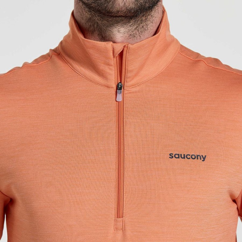 Orange Saucony Solstice 1/4 Zip Men's Tops | Philippines S75340-T62