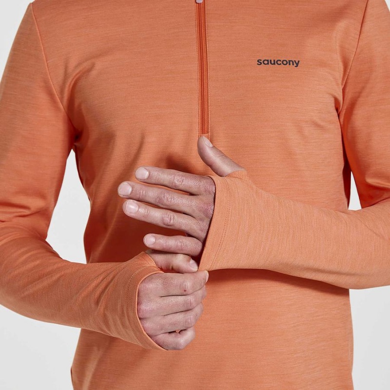 Orange Saucony Solstice 1/4 Zip Men's Tops | Philippines S75340-T62