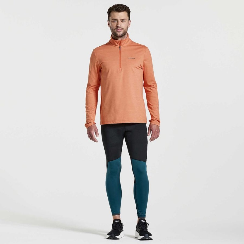 Orange Saucony Solstice 1/4 Zip Men's Tops | Philippines S75340-T62