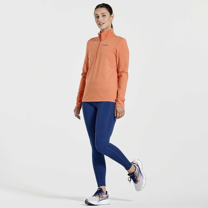 Orange Saucony Solstice 1/4 Zip Women's Tops | Philippines S45169-X89