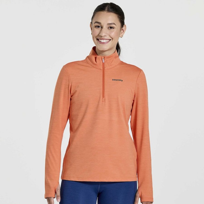 Orange Saucony Solstice 1/4 Zip Women\'s Tops | Philippines S45169-X89