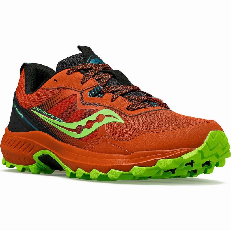 Orange / Green Saucony Excursion TR16 Men's Trail Running Shoes | Philippines S28341-B43