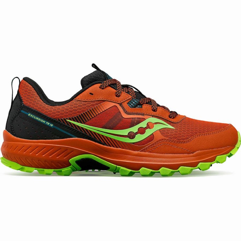 Orange / Green Saucony Excursion TR16 Men\'s Trail Running Shoes | Philippines S28341-B43