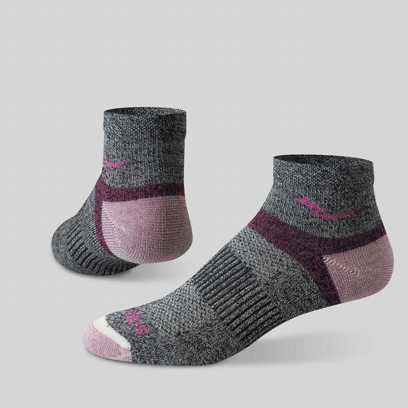 Pink Saucony Inferno Merino Wool Blend Quarter 3-Pack Women's Socks | Philippines S25086-P74