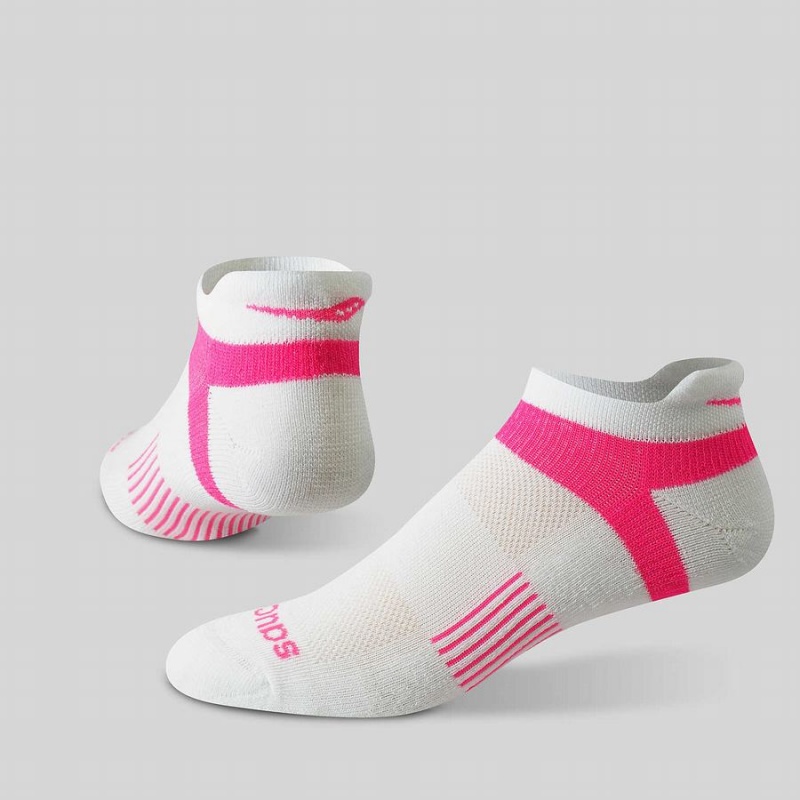 Pink Saucony Inferno No Show Tab 3-Pack Women's Socks | Philippines S74130-N24