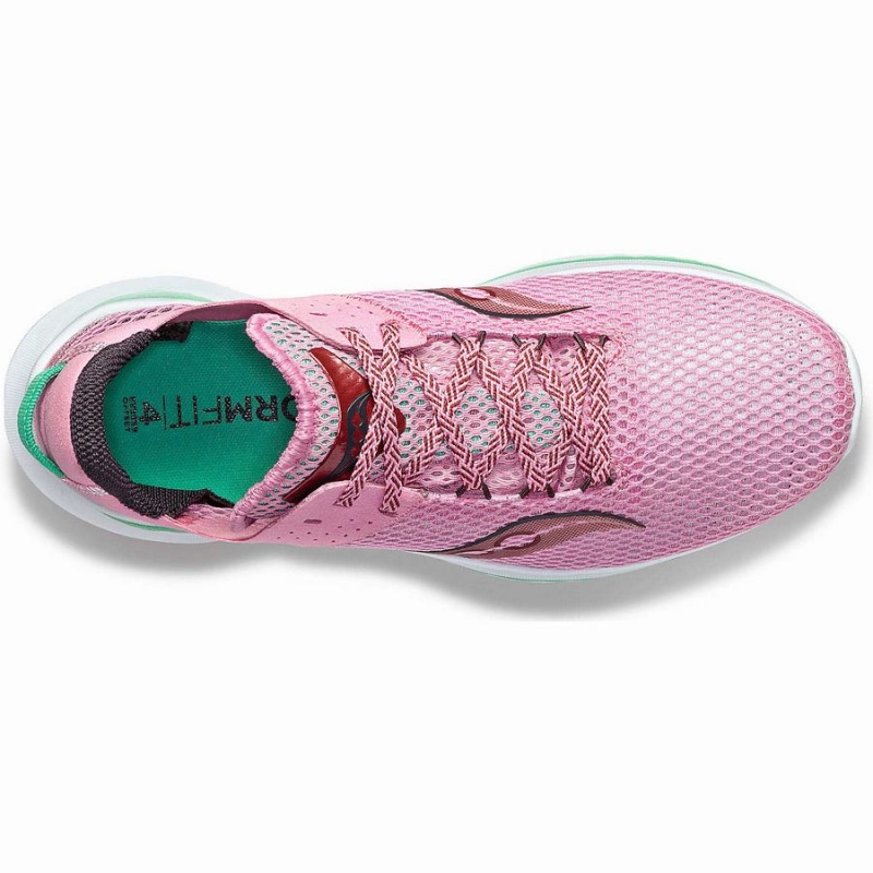 Pink / Green Saucony Kinvara 14 Women's Running Shoes | Philippines S35612-M97