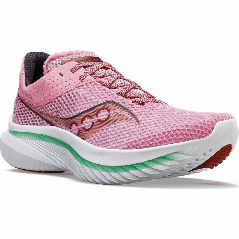 Pink / Green Saucony Kinvara 14 Women's Running Shoes | Philippines S35612-M97