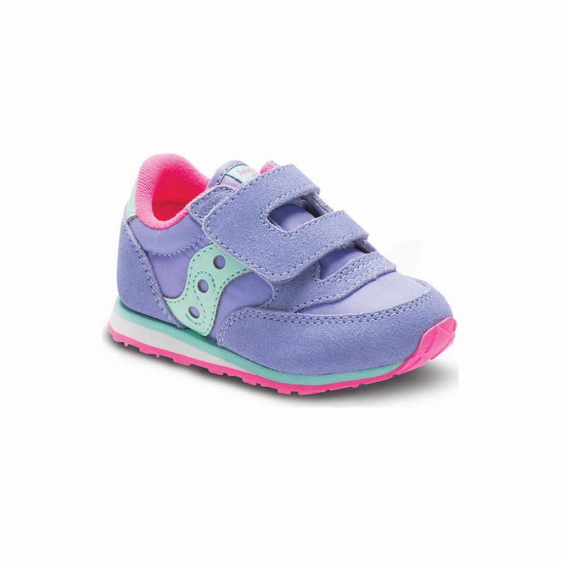 Purple Saucony Jazz Hook & Loop Kids' Sneakers | Philippines S18562-V17