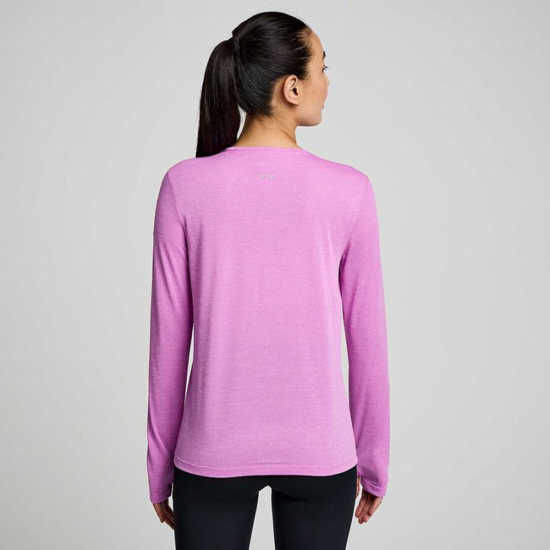 Purple Saucony Stopwatch Graphic Long Sleeve Women's T Shirts | Philippines S90356-J64