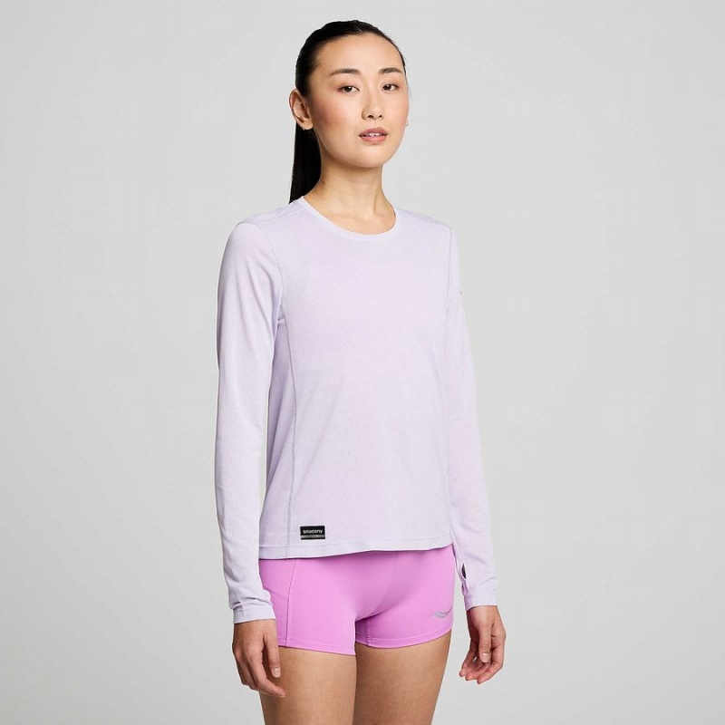 Purple Saucony Stopwatch Long Sleeve Women's T Shirts | Philippines S46259-D40