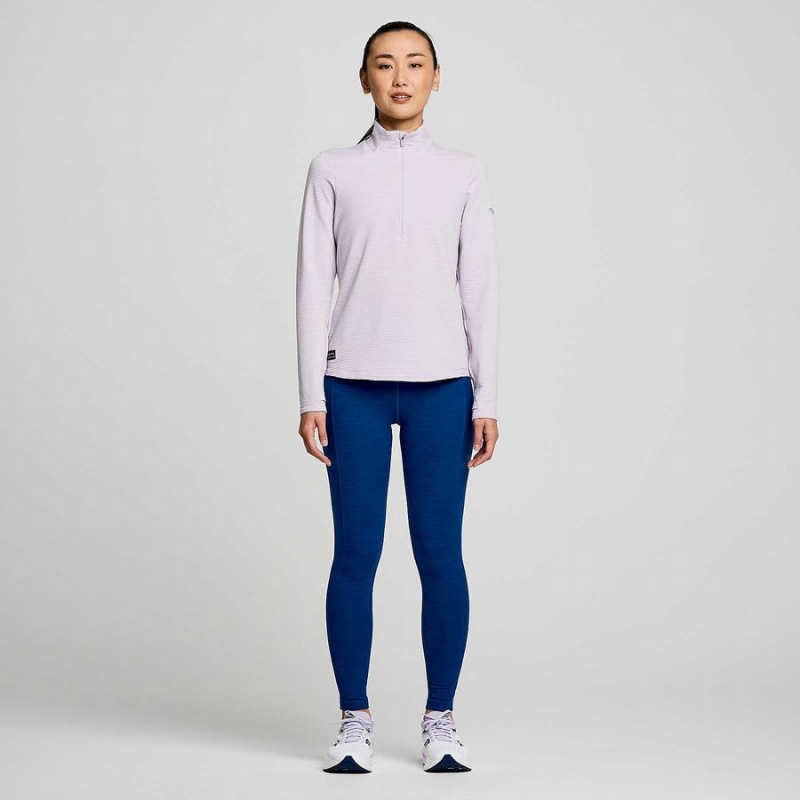 Purple Saucony Triumph 3D 1/2 Zip Women's Tops | Philippines S95318-U34