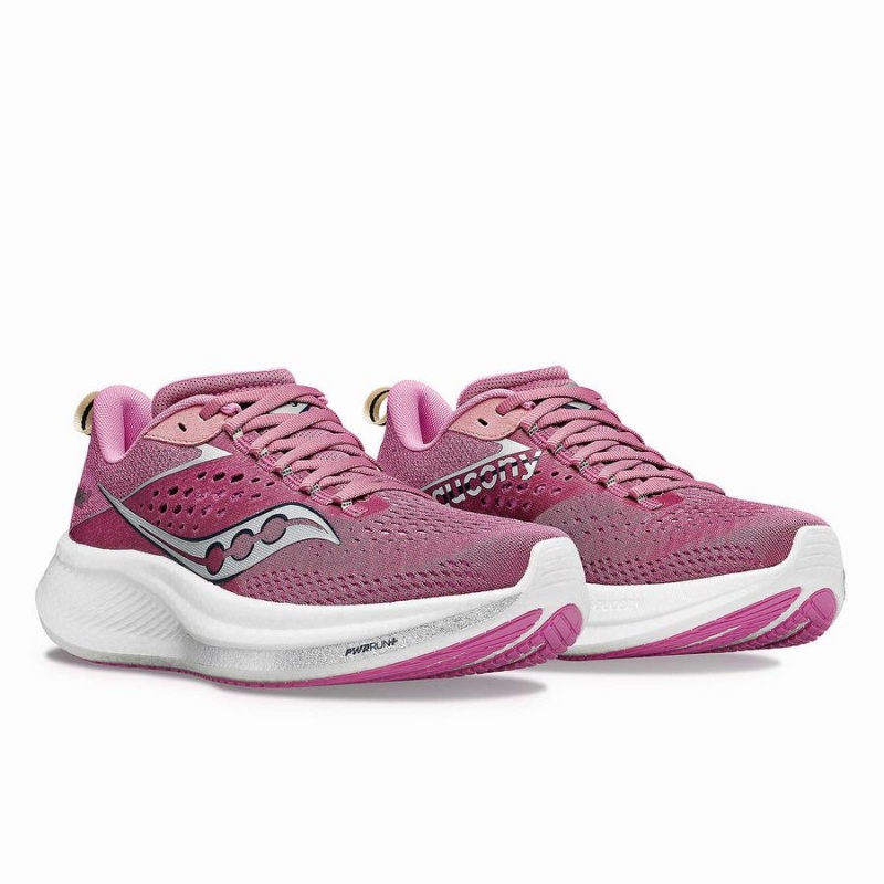 Purple / Silver Saucony Ride 17 Women's Running Shoes | Philippines S15607-R56