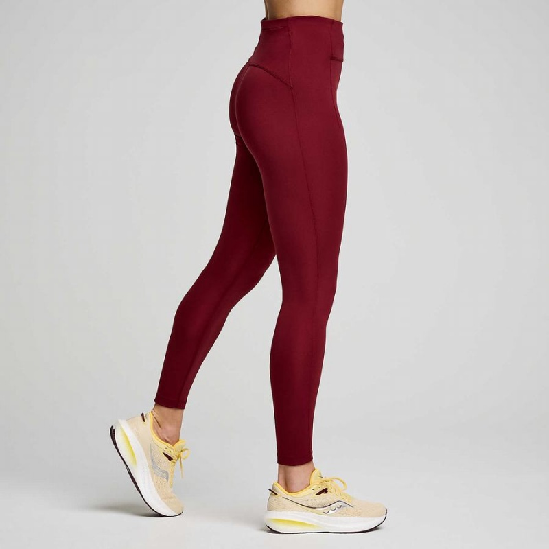 Red Saucony Fortify 7/8 Women's Tight | Philippines S73580-K71