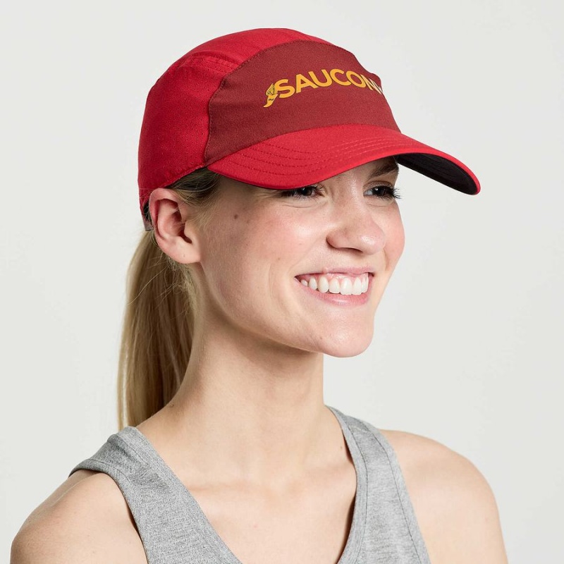 Red Saucony Outpace Men\'s Hats | Philippines S19834-U91