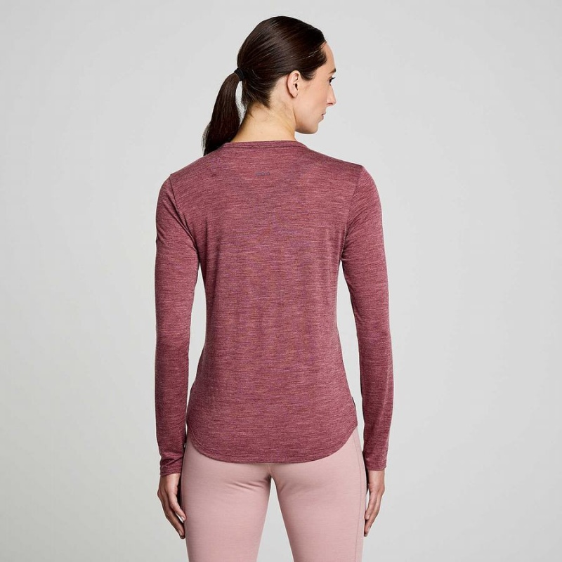 Red Saucony Peregrine Merino Long Sleeve Women's T Shirts | Philippines S73401-A17