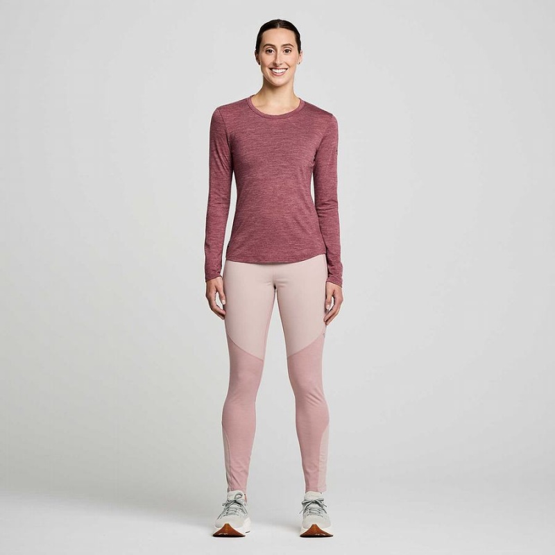 Red Saucony Peregrine Merino Long Sleeve Women's T Shirts | Philippines S73401-A17