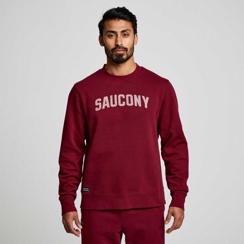 Red Saucony Recovery Crew Men's Sweatshirt | Philippines S83195-T17