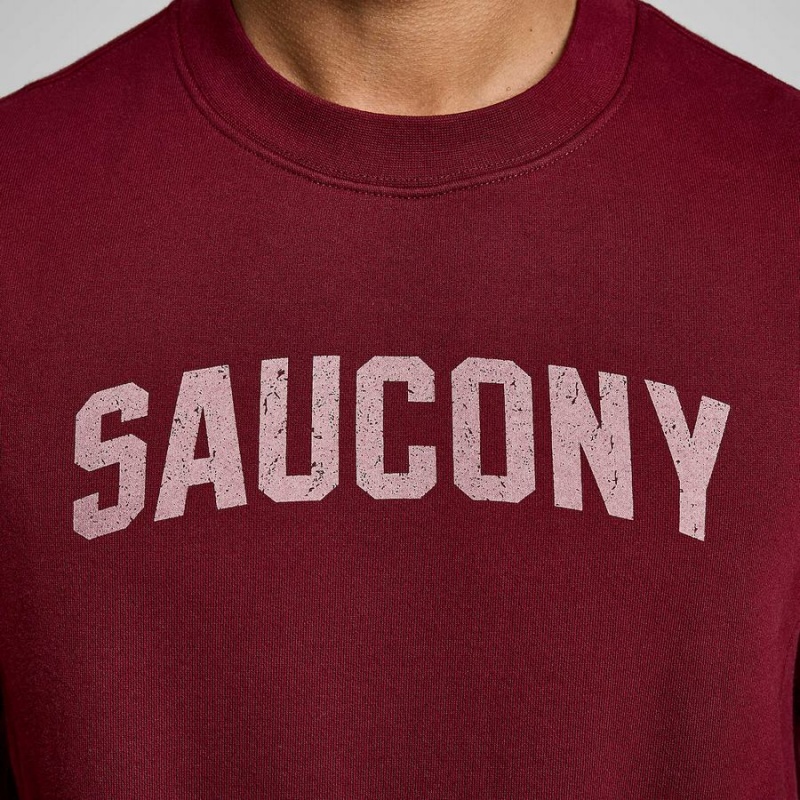 Red Saucony Recovery Crew Men's Sweatshirt | Philippines S83195-T17