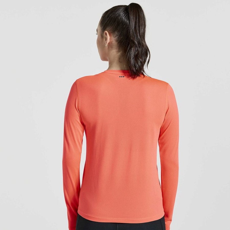 Red Saucony Stopwatch Graphic Long Sleeve Women's T Shirts | Philippines S59043-F42