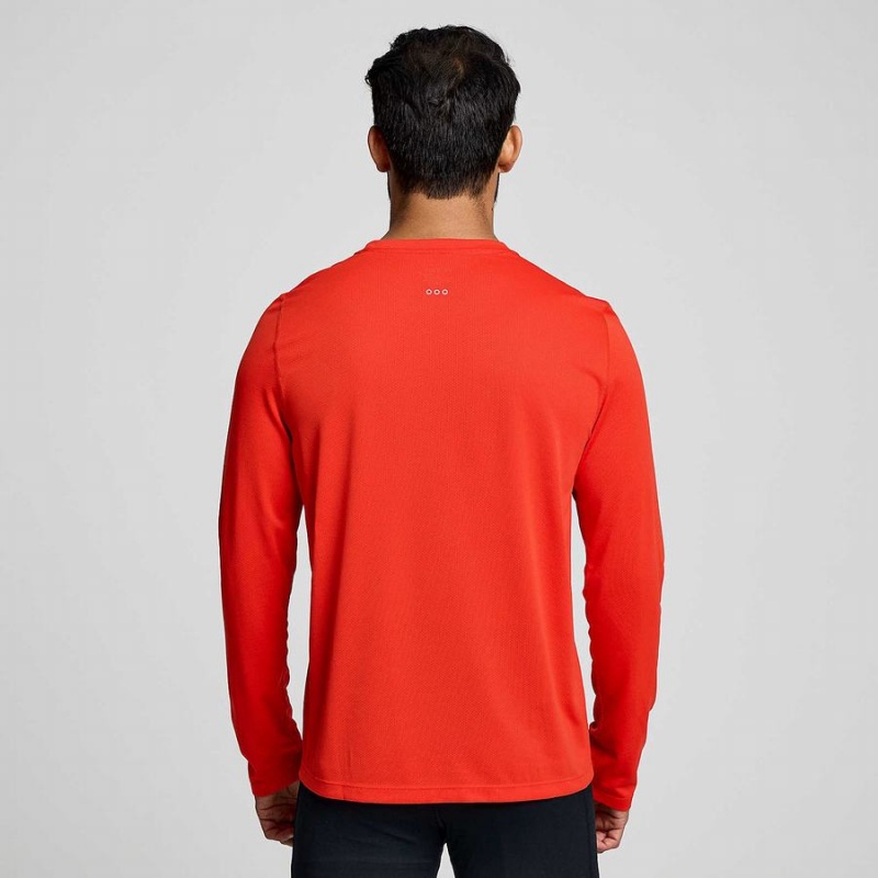 Red Saucony Stopwatch Long Sleeve Men's T Shirts | Philippines S40216-S58