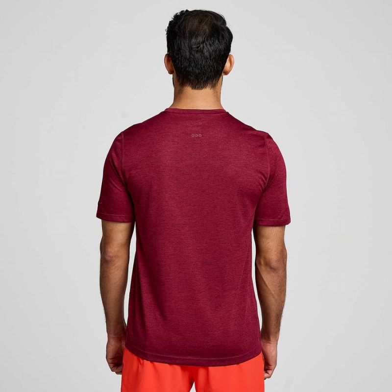 Red Saucony Stopwatch Short Sleeve Men's T Shirts | Philippines S02143-L46