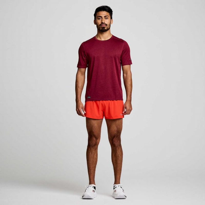 Red Saucony Stopwatch Short Sleeve Men's T Shirts | Philippines S02143-L46