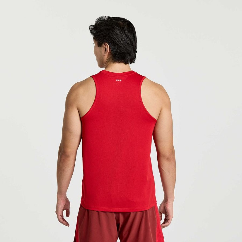 Red Saucony Stopwatch Singlet Men's Tank Top | Philippines S41325-W31