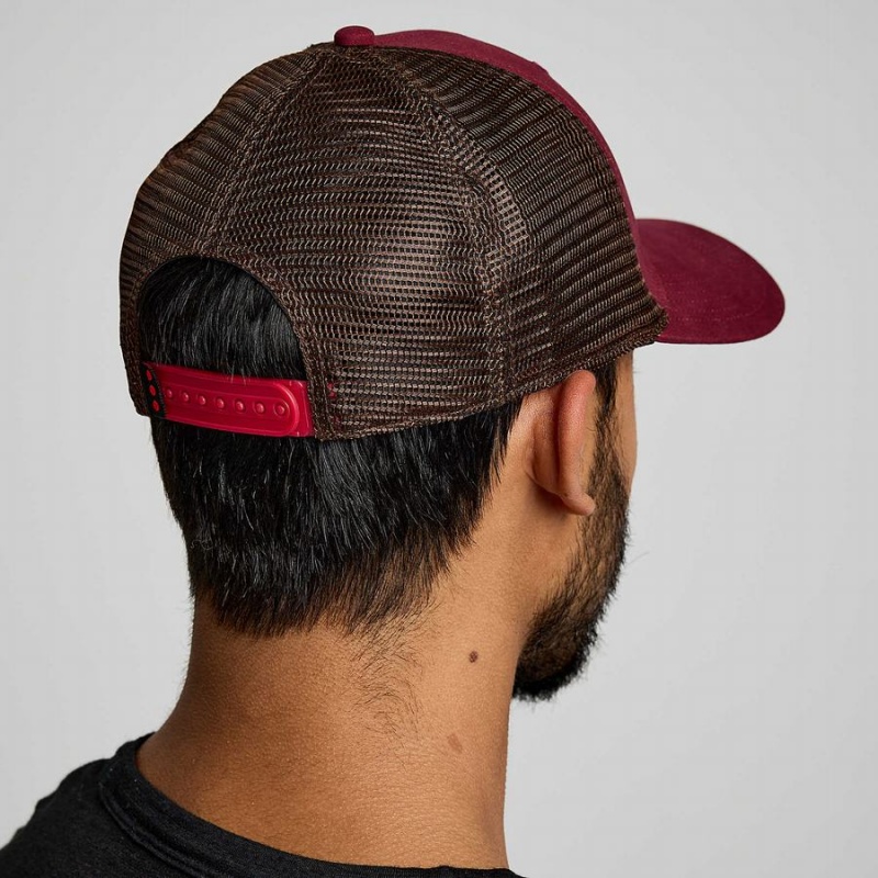 Red Saucony Trucker Men's Hats | Philippines S85641-A82