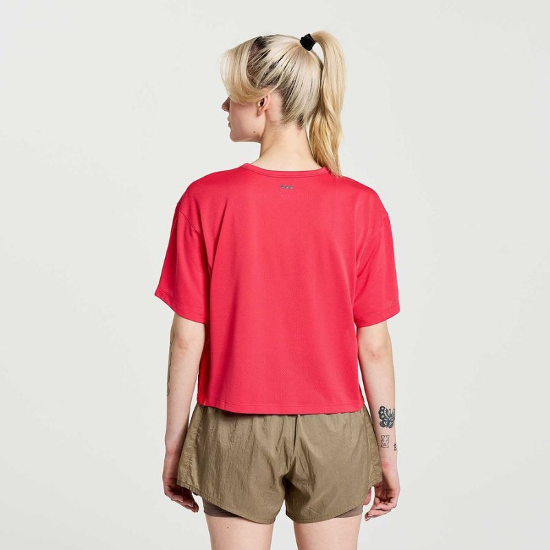 Rose Saucony Elevate Short Sleeve Women's T Shirts | Philippines S78694-P21