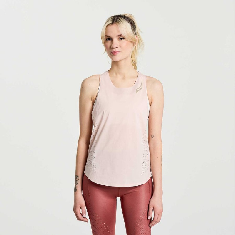 Rose Saucony Pinnacle Women\'s Tank Top | Philippines S64203-Q79