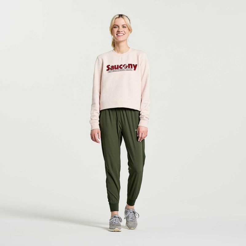 Rose Saucony Rested Crewneck Women's Sweatshirt | Philippines S54327-K28