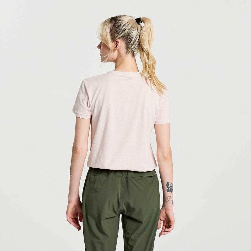 Rose Saucony Rested Women's T Shirts | Philippines S53918-V80